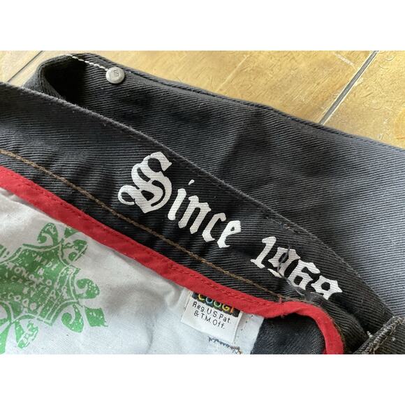 Vintage Y2K Hip Hop Black Embroidered Coogi Jeans Size 40x32 - Picture 9 of 15